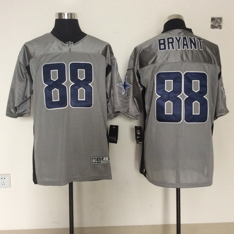 Nike Cowboys 88 Bryant Grey Shadow Elite Jerseys