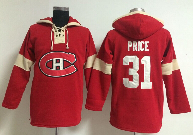 Canadiens 31 Price Red Hooded Jerseys