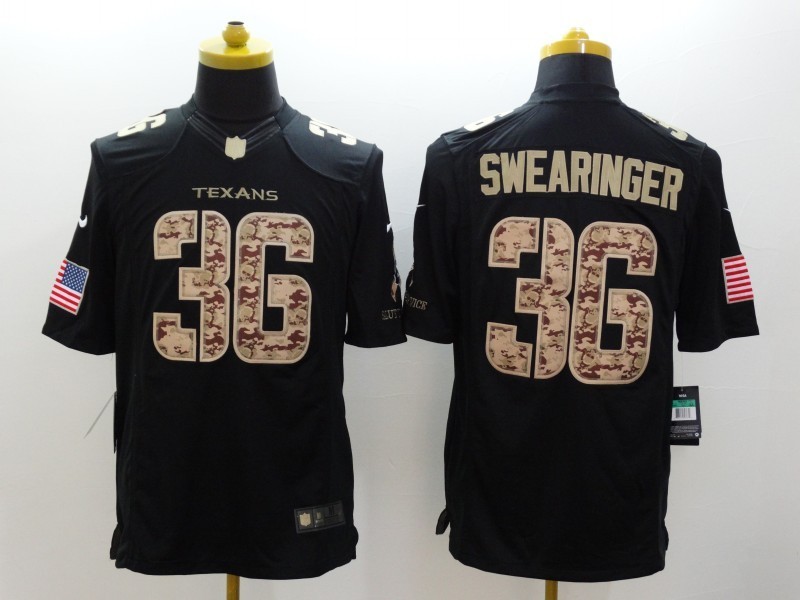 Nike Texans 36 Swearinger Black Salute To Service Limited Jerseys