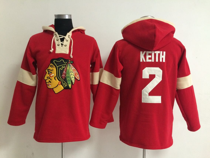 Blackhawks 2 Duncan Keith Red All Stitched Hooded Sweatshirt