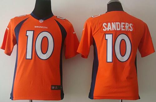 Nike Broncos 10 Sanders Orange Youth Jerseys