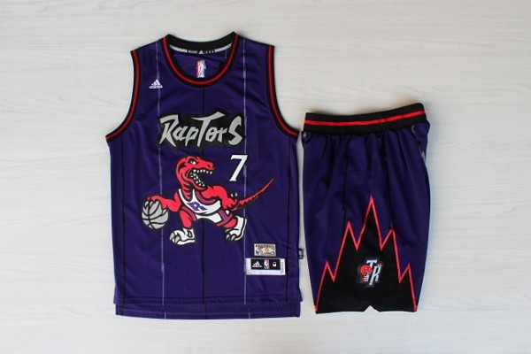 Raptors 7 Lowry Purple Hardwood Classics Jerseys(With Shorts)