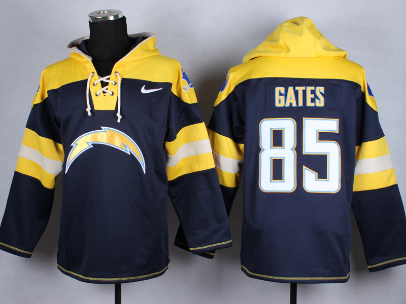 Nike Chargers 85 Gates Navy Blue Hooded Jerseys - Click Image to Close