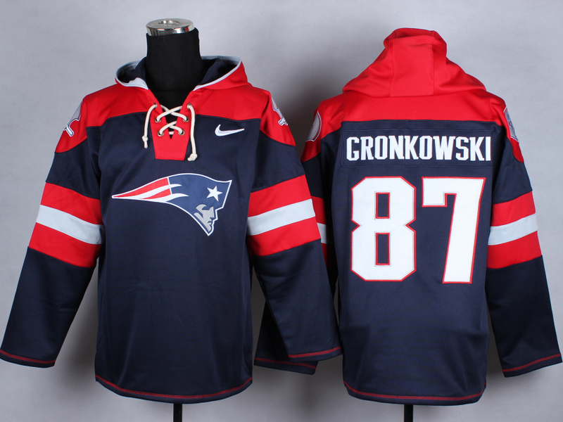 Nike Patriots 87 Gronkowski Navy Blue Hooded Jerseys Nike Patriots 87 Gronkowski Navy Blue Hooded Jerseys