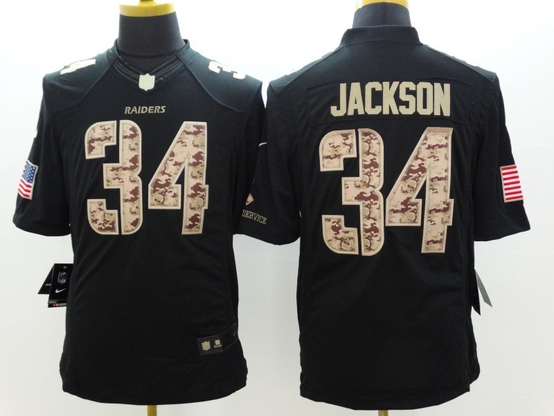 Nike Raiders 34 Jackson Black Salute To Service Limited Jerseys Nike Raiders 34 Jackson Black Salute To Service Limited Jerseys