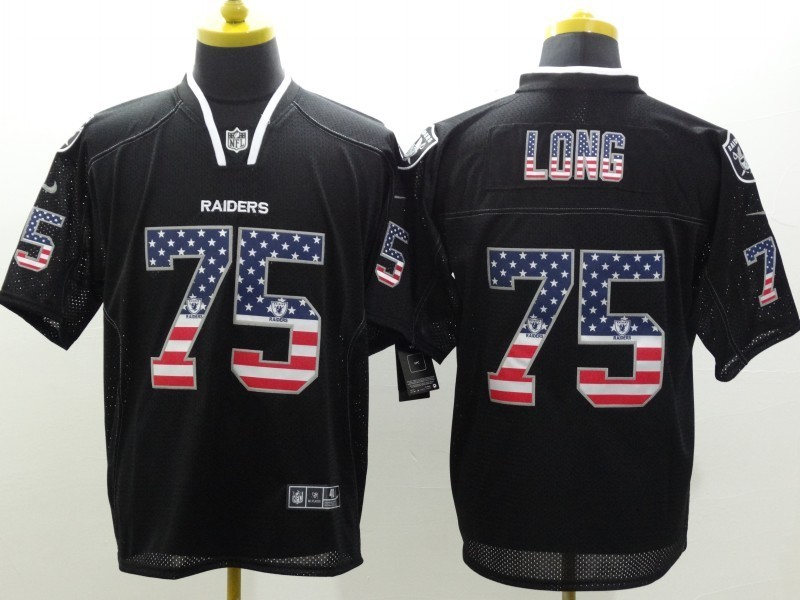 Nike Raiders 75 Long US Flag Fashion Black Elite Jerseys