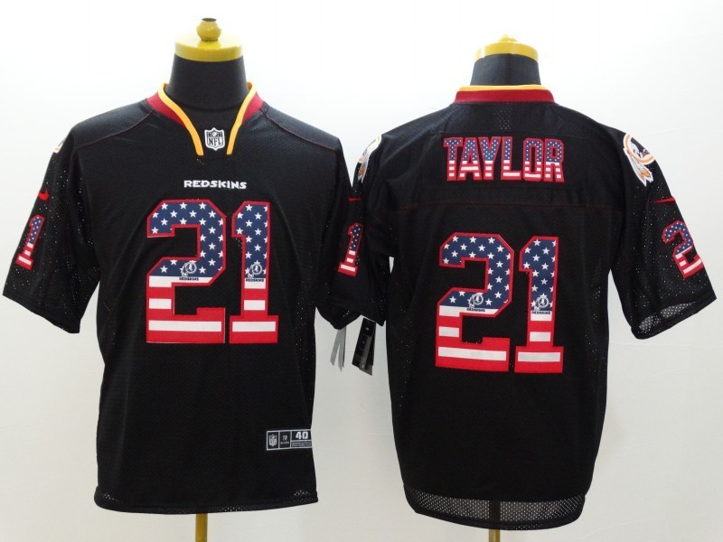 Nike Redskins 21 Taylor US Flag Fashion Black Elite Jerseys