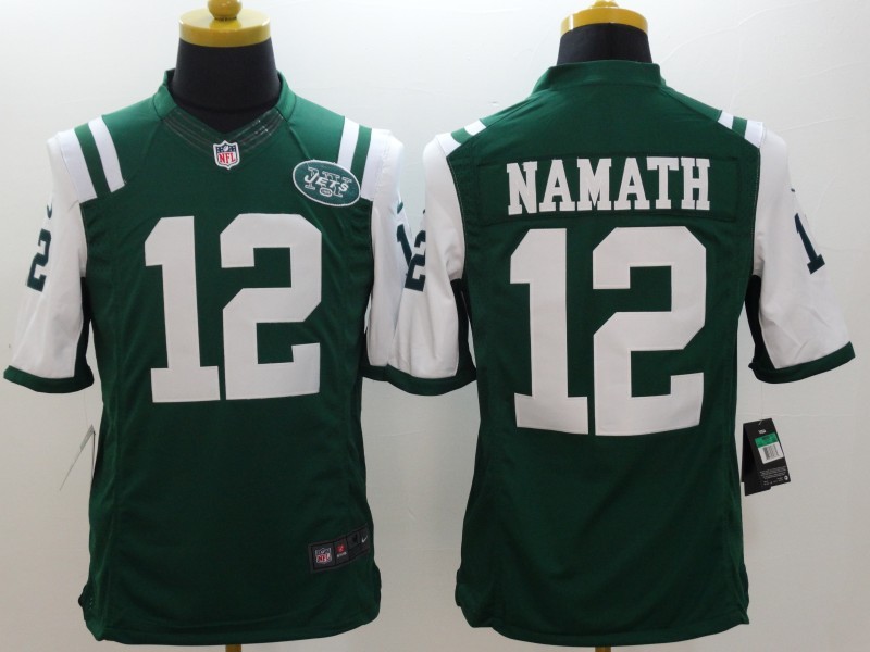 Nike Jets 12 Namath Green Limited Jerseys