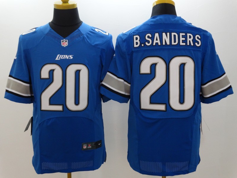 Nike Lions 20 B.Sanders Blue Elite Jerseys