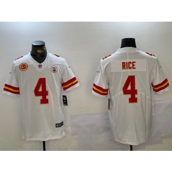 Nike Chiefs 4 Rice White Team Logo Vapor Limited Jersey Nike Chiefs 4 Rice White Team Logo Vapor Limited Jersey