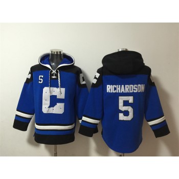 Nike Colts 5 Anthony Richardson Blue Ageless Must Have Lace Up Pullover Hoodie Nike Colts 5 Anthony Richardson Blue Ageless Must Have Lace Up Pullover Hoodie