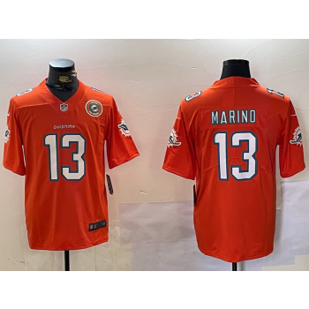 Nike Dolphins 13 Dan Marino Orange Team Logo Vapor Limited Jersey Nike Dolphins 13 Dan Marino Orange Team Logo Vapor Limited Jersey