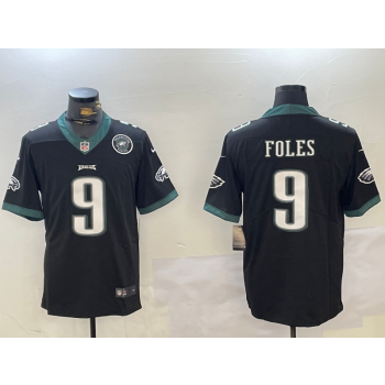 Nike Eagles 9 Nick Foles Black Team Logo Vapor Limited Jersey Nike Eagles 9 Nick Foles Black Team Logo Vapor Limited Jersey