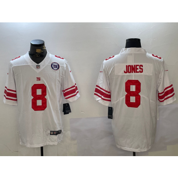 Nike Giants 8 Daniel Jones White Team Logo Vapor Limited Jersey Nike Giants 8 Daniel Jones White Team Logo Vapor Limited Jersey