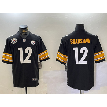 Nike Steelers 12 Terry Bradshaw Black Team Logo Vapor Limited Jersey Nike Steelers 12 Terry Bradshaw Black Team Logo Vapor Limited Jersey