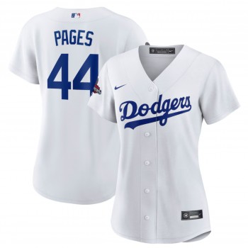 MLB Dodgers 44 Andy Pages White 2024 World Series Champions Cool Base Women Jersey