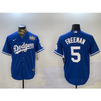MLB Dodgers 5 Freddie Freeman Blue 2024 World Series Nike Cool Base Jersey MLB Dodgers 5 Freddie Freeman Blue 2024 World Series Nike Cool Base Jersey