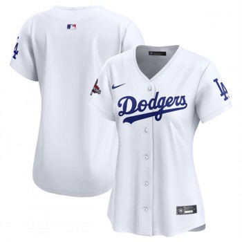 MLB Dodgers Blank White 2024 World Series Champions Cool Base Women Jersey