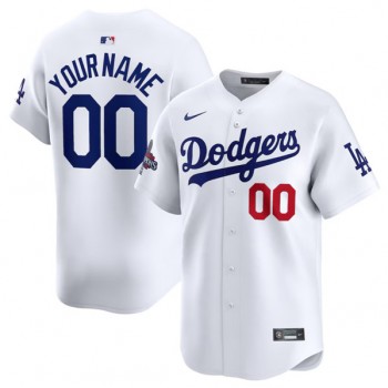 MLB Dodgers Customized White 2024 World Series Champions Nike Cool Base Jersey