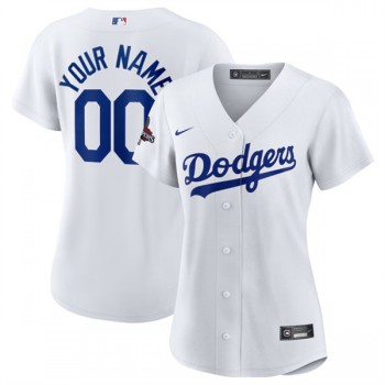 MLB Dodgers Customized White 2024 World Series Champions Women Jersey