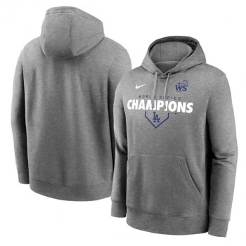 MLB Dodgers Heather Charcoal 2024 World Series Champions Pullover Hoodie