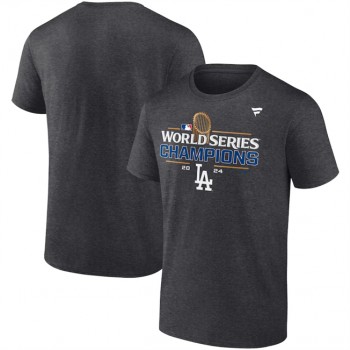 MLB Dodgers Heather Charcoal Big & Tall 2024 World Series Champions Locker Room T Shirt