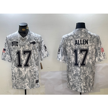 Nike Bills 17 Josh Allen Arctic Camo 2024 F.U.S.E. Salute to Service Limited Men Jersey