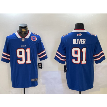 Nike Bills 91 Ed Oliver Royal Blue Team Logo Vapor Limited Men Jersey Nike Bills 91 Ed Oliver Royal Blue Team Logo Vapor Limited Men Jersey