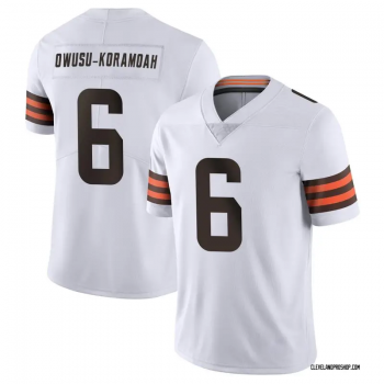 Nike Browns 6 Owusu Koramoah White Vapor Untouchable Limited Men Jersey Nike Browns 6 Owusu Koramoah White Vapor Untouchable Limited Men Jersey