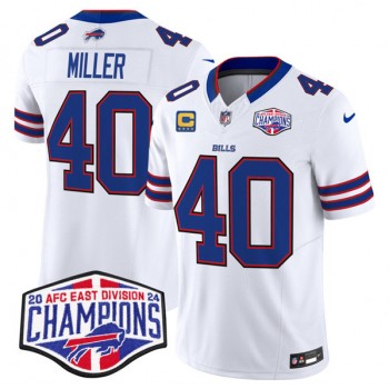 Nike Bills 40 Von Miller White 2024 AFC East Division Champions F.U.S.E. Vapor Limited Men Jersey Nike Bills 40 Von Miller White 2024 AFC East Division Champions F.U.S.E. Vapor Limited Men Jersey