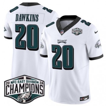 Nike Eagles 20 Brian Dawkins White 2024 NFC East Champions F.U.S.E. Vapor Limited Men Jersey Nike Eagles 20 Brian Dawkins White 2024 NFC East Champions F.U.S.E. Vapor Limited Men Jersey