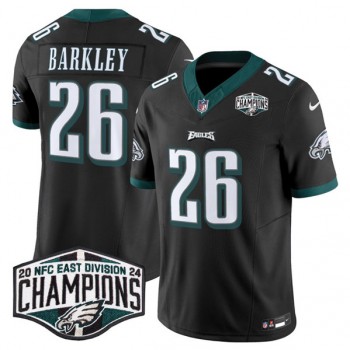 Nike Eagles 26 Saquon Barkley Black 2024 NFC East Champions F.U.S.E. Vapor Limited Men Jersey Nike Eagles 26 Saquon Barkley Black 2024 NFC East Champions F.U.S.E. Vapor Limited Men Jersey