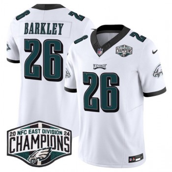 Nike Eagles 26 Saquon Barkley White 2024 NFC East Champions F.U.S.E. Vapor Limited Men Jersey Nike Eagles 26 Saquon Barkley White 2024 NFC East Champions F.U.S.E. Vapor Limited Men Jersey