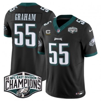 Nike Eagles 55 Brandon Graham Black 2024 NFC East Champions with C Patch F.U.S.E. Vapor Limited Men Jersey Nike Eagles 55 Brandon Graham Black 2024 NFC East Champions with C Patch F.U.S.E. Vapor Limited Men Jersey
