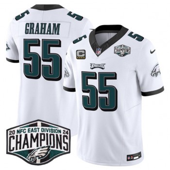 Nike Eagles 55 Brandon Graham White 2024 NFC East Champions with C Patch F.U.S.E. Vapor Limited Men Jersey Nike Eagles 55 Brandon Graham White 2024 NFC East Champions with C Patch F.U.S.E. Vapor Limited Men Jersey