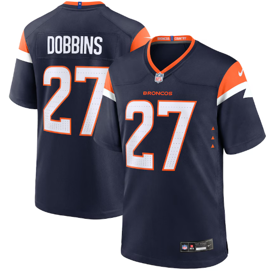 Nike Broncos 27 Dobbins Navy Vapor Limited Men Jerseys Nike Broncos 27 Dobbins Navy Vapor Limited Men Jerseys
