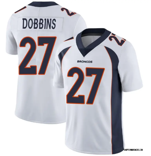 Nike Broncos 27 Dobbins White Vapor Limited Men Jerseys Nike Broncos 27 Dobbins White Vapor Limited Men Jerseys