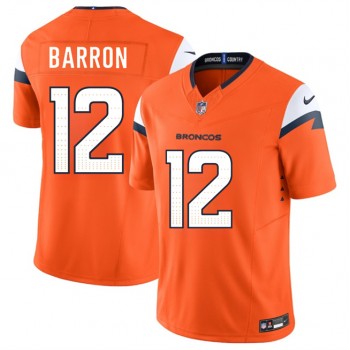 Nike Broncos 12 Jahdae Barron Orange 2025 Draft F.U.S.E. Vapor Limited Men Jersey
