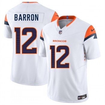 Nike Broncos 12 Jahdae Barron White 2025 Draft F.U.S.E. Vapor Limited Men Jersey