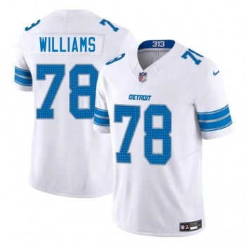 Nike Lions 78 Tyleik Williams White 2025 Draft F.U.S.E. Vapor Limited Men Jersey