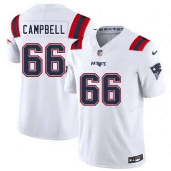 Nike Patriots 66 Will Campbell White 2025 Draft F.U.S.E. Vapor Limited Men Jersey Nike Patriots 66 Will Campbell White 2025 Draft F.U.S.E. Vapor Limited Men Jersey