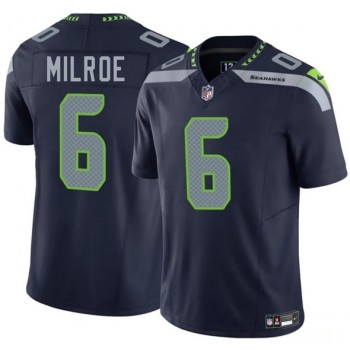 Nike Seahawks 6 Jalen Milroe Navy 2025 Draft F.U.S.E. Vapor Limited Men Jersey Nike Seahawks 6 Jalen Milroe Navy 2025 Draft F.U.S.E. Vapor Limited Men Jersey