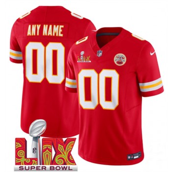 Nike Chiefs Customized Red 2025 Super Bowl LIX F.U.S.E. Vapor Limited Men Jersey