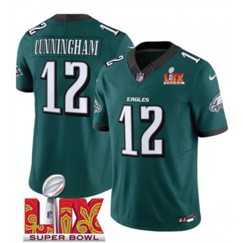 Nike Eagles 12 Randall Cunningham Green 2025 Super Bowl LIX F.U.S.E. Vapor Limited Men Jersey
