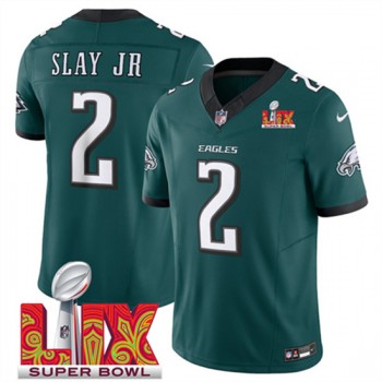 Nike Eagles 2 Darius Slay JR Green 2025 Super Bowl LIX F.U.S.E. Vapor Limited Men Jersey