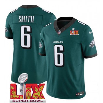 Nike Eagles 6 DeVonta Smith Green 2025 Super Bowl LIX F.U.S.E. Vapor Limited Men Jersey