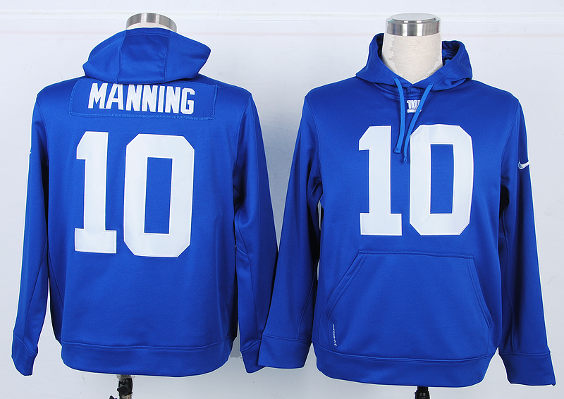 Nike Giants 10 Manning Blue Pullover Hoodie