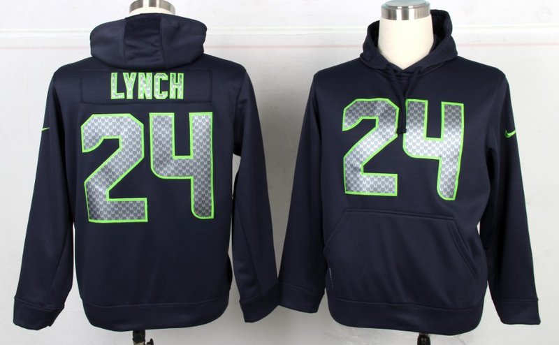 Nike Seahawks 24 Lynch Blue Pullover Hoodie Nike Seahawks 24 Lynch Blue Pullover Hoodie