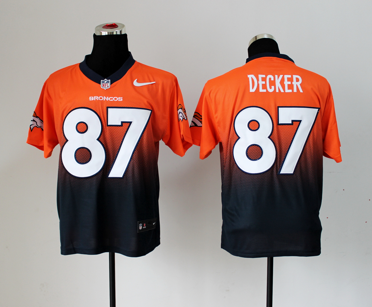 Nike Broncos 87 Decker Orange And Black Drift II Elite Jerseys