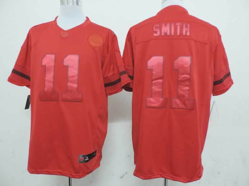 Nike Chiefs 11 Smith Red Drenched Limited Jerseys